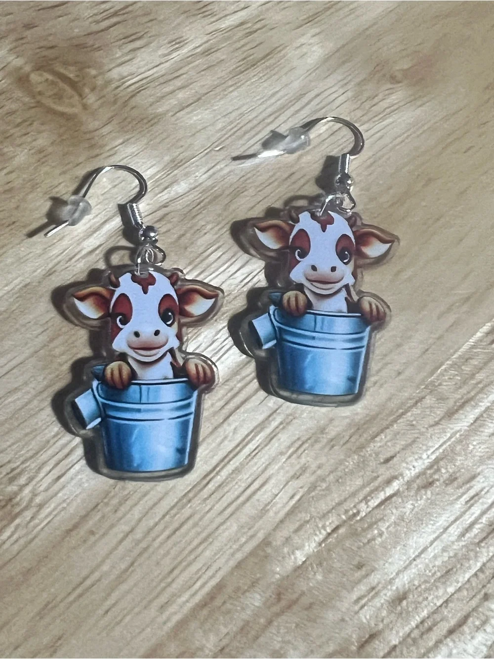 Cute Cow in Bucket Earrings E200